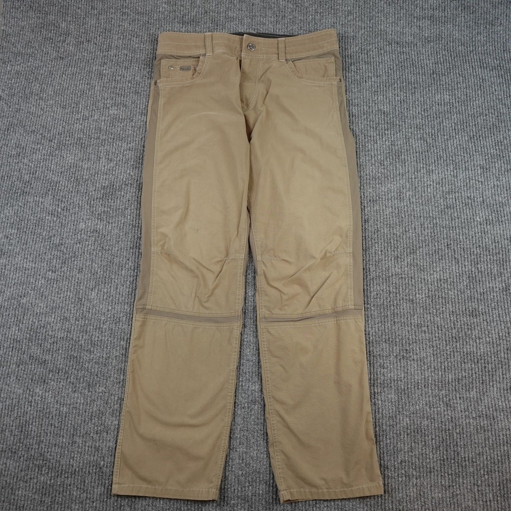 Kuhl Radikl Pants Mens 34x32 Beige Canvas Stretch Hiking Outdoor Workwear